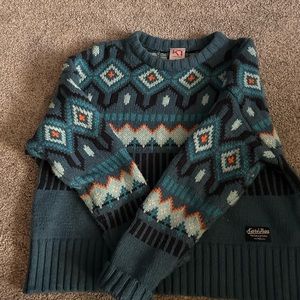 Kari Traa Knot Ocean Blue Wool Chunky Sweater Size L